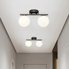 Ascelin Modern Ceiling Light Fixture - Gold & Black, Glass Globes, 2-3 Bulbs — Image 5