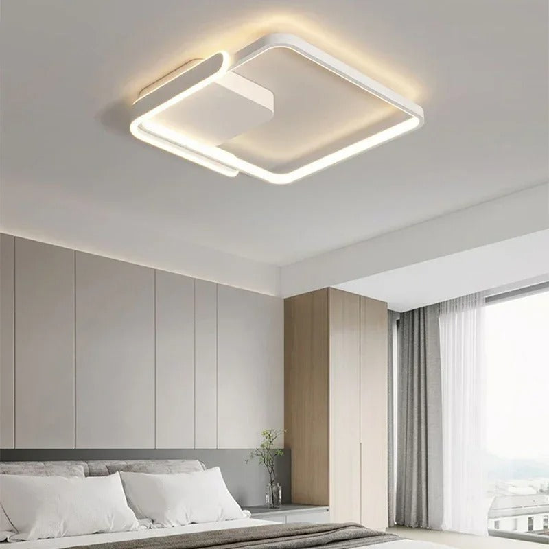 Modern LED Ceiling Light Fixture Acrylic Circular Design White Black — Image 5