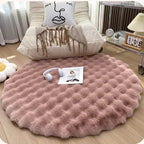 Plush Round Area Rug Soft Faux Fur Carpet Non-Slip Living Room Bedroom — Image 5