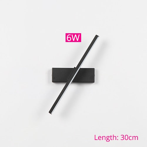 Modern Rotatable LED Wall Light Black Aluminum, 6W/8W/10W, 30/40/50cm — Image 9