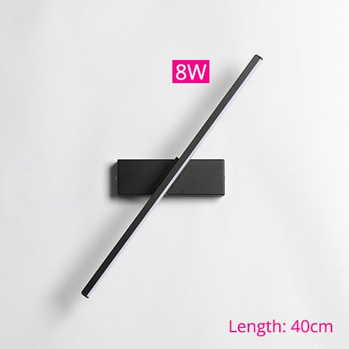 Modern Rotatable LED Wall Light Black Aluminum, 6W/8W/10W, 30/40/50cm — Image 8