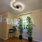 Modern Sputnik LED Ceiling Light Fixture Metal Starburst Chandelier Black Gold — Image 22
