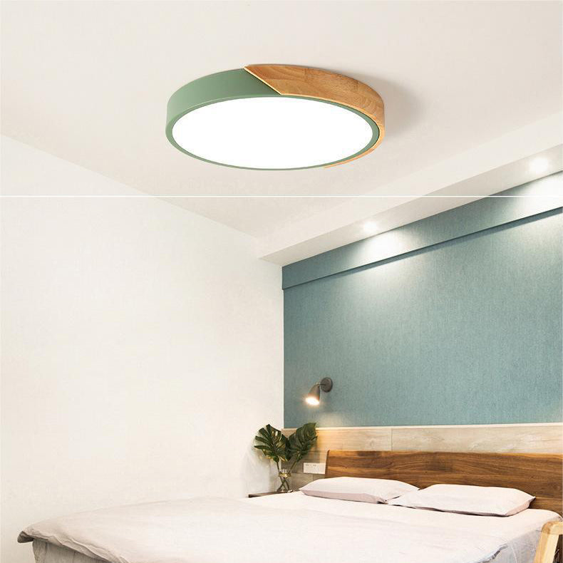 Modern LED Ceiling Light with Wooden Accent in Multiple Colors — Image 5