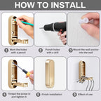 Premium Zinc Alloy Wall Hooks Foldable Magnetic Closure Heavy Duty Gold — Image 4