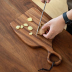 Natural Wood Cutting Board Set with Handle Rustic Kitchen Decor 20x38cm & 20x30cm — Image 3