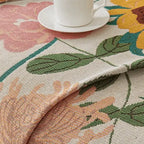 Reversible Floral Sofa Cover Cotton Blend Tapestry with Tassels for Living Room — Image 5