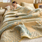 Elegant Patchwork Cotton Quilt Blanket - Multicolor, Soft, Lightweight, 200x230cm — Image 8