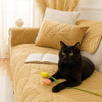 Pet-Friendly Quilted Sofa Cover Beige Polyester Non-Slip Protector — Image 2