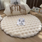 Plush Round Area Rug Soft Faux Fur Carpet Non-Slip Living Room Bedroom — Main Image