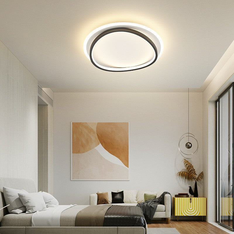 Modern LED Ceiling Light Fixture Acrylic Flush Mount Energy-Efficient Design White Gold — Image 8